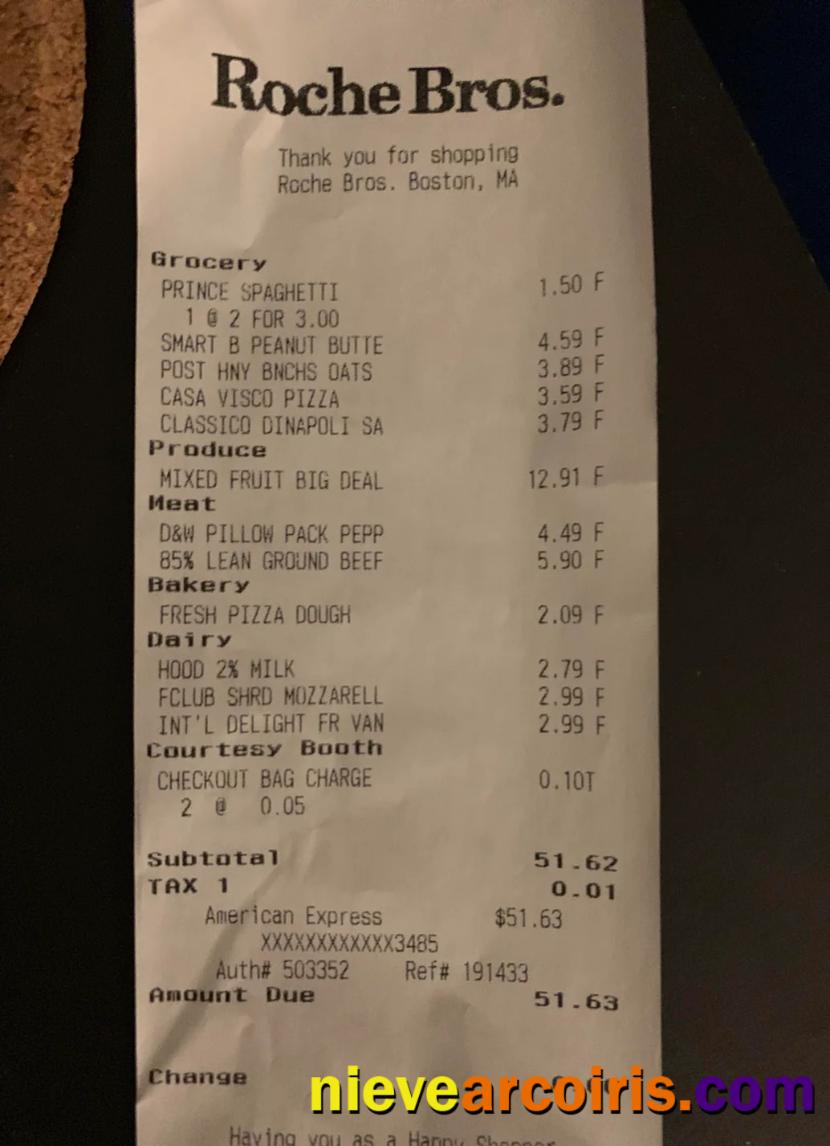 Roche Bros Supermarket Payment Check Template