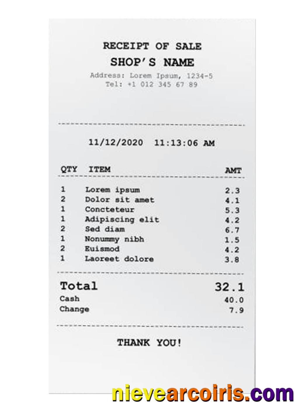 SHOP'S Payment Receipt Photolook