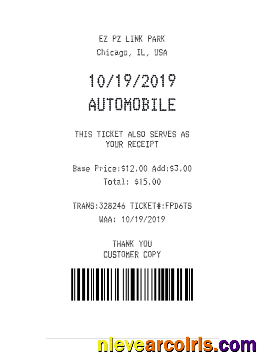 STANDART PARKING Receipt Preview