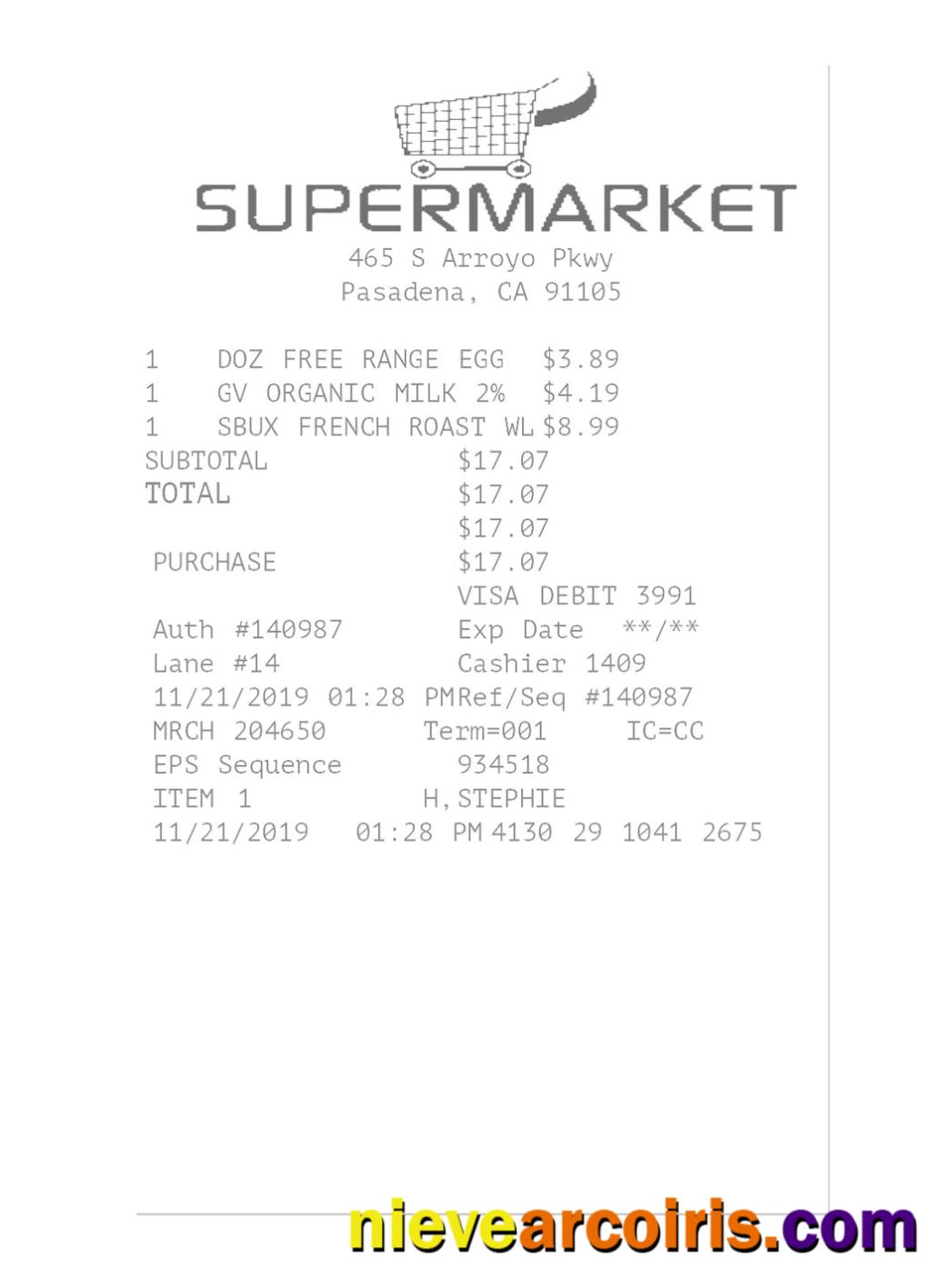 Premium SUPERMARKET Receipt Template