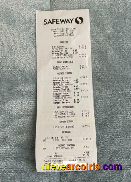 Safeway Supermarket Payment Cehck Preview