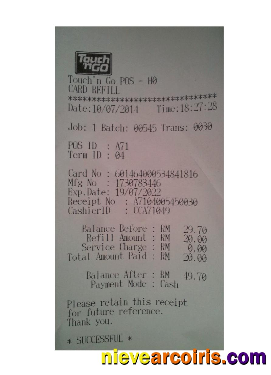 TOUCH'N GO Receipt Photolook