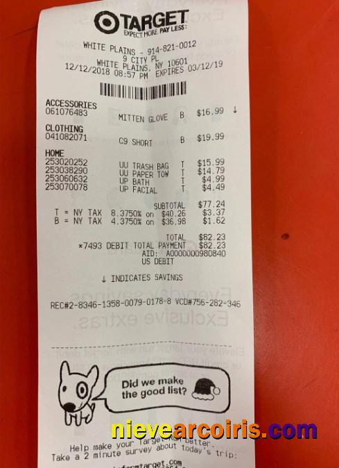 Target Corporation Payment Receipt Template
