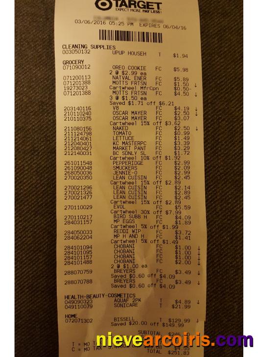Target Corporation Receipt Template