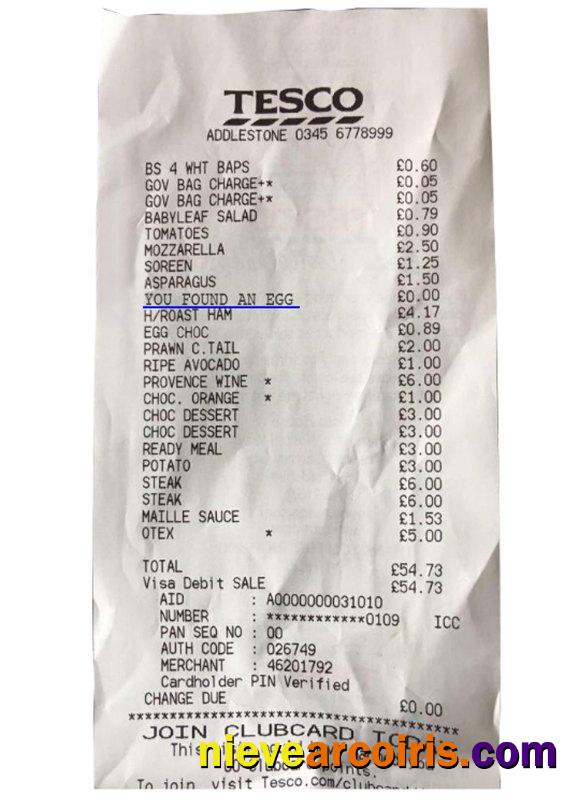 Tesco Supermarket Receipt Sample