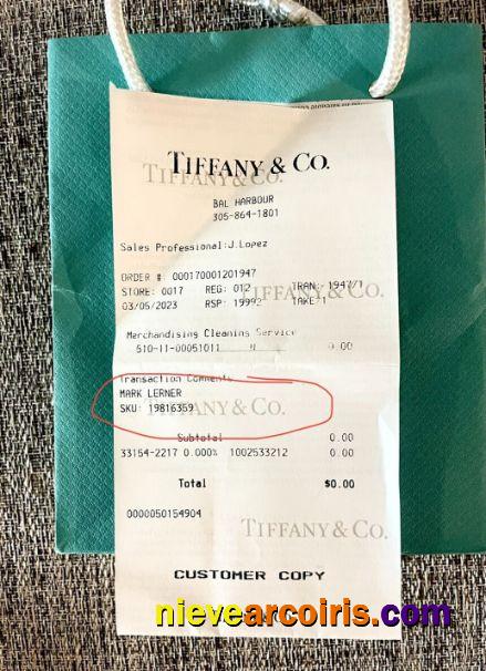 Tiffany & Co Design House Receipt Template