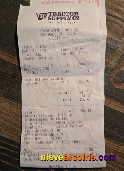 Tractor Supply Co Payment Receipt Photolook