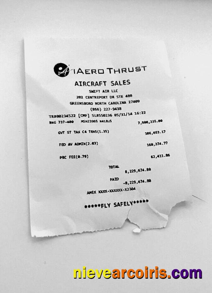 USA Aerothrust Holdings Payment Receipt Template