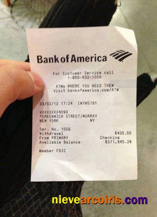 USA Bank Of America Payment Slip Sample