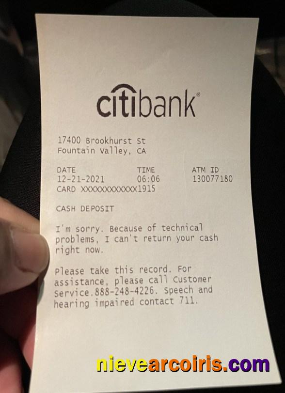 USA Citibank Deposit Receipt Photolook