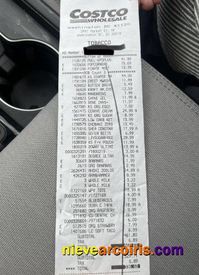 USA Costco Wholesale Payment Receipt Preview