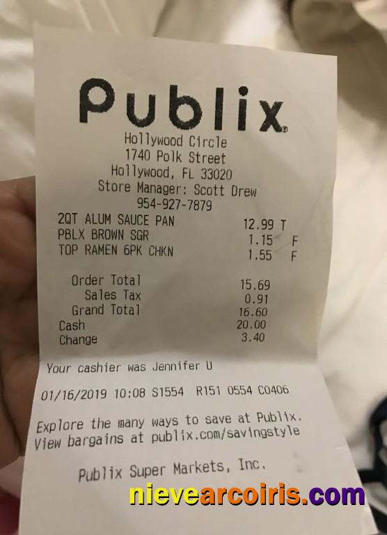 USA Publix Supermarket Payment Receipt Template