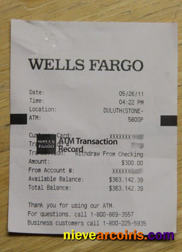 USA Wells Fargo Company Payment Receipt Photolook