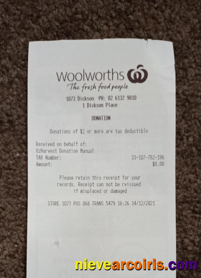 Woolworths Market Receipt Photolook