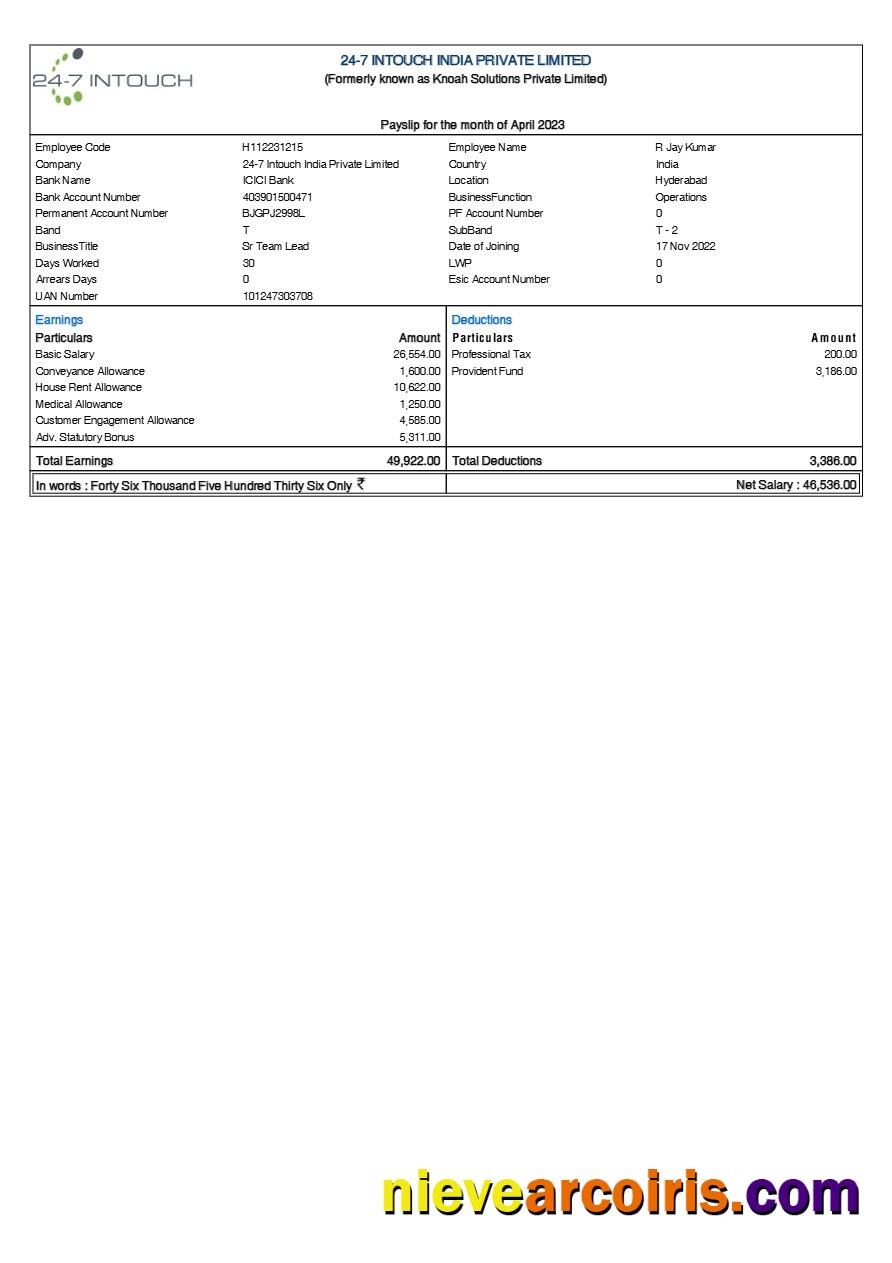 Realistic 24 7 Intouch India Payslip Template In Word And PDF Formats.pdf, 1