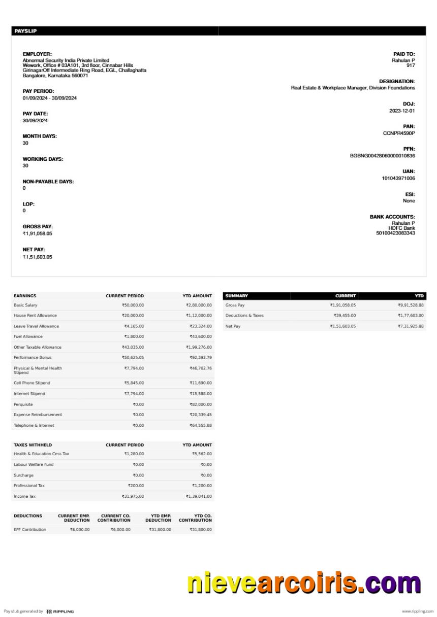 Editable Abnormal Security India Private Limited Payslip Template In Word And PDF Formats.pdf, 1