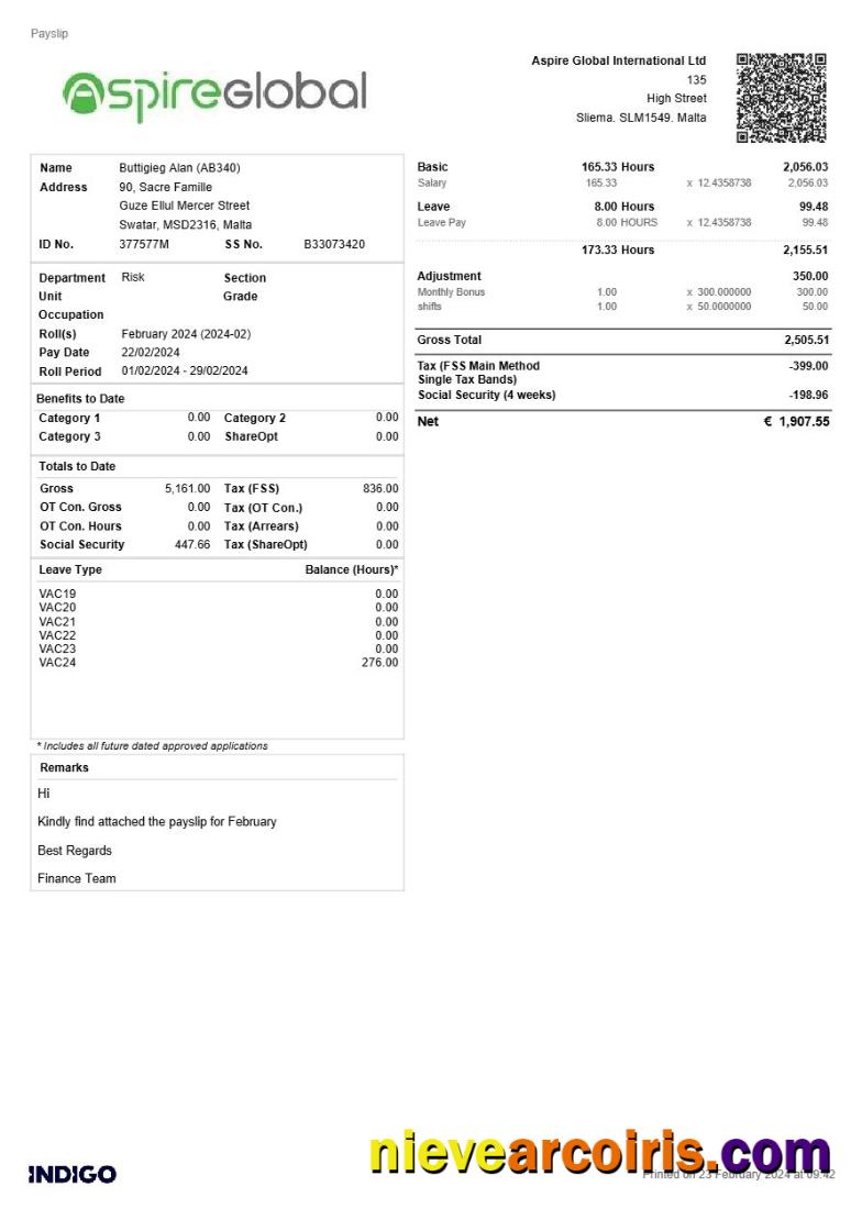 Professional Aspire Global International Payslip Template In Word And PDF Formats.pdf, 1