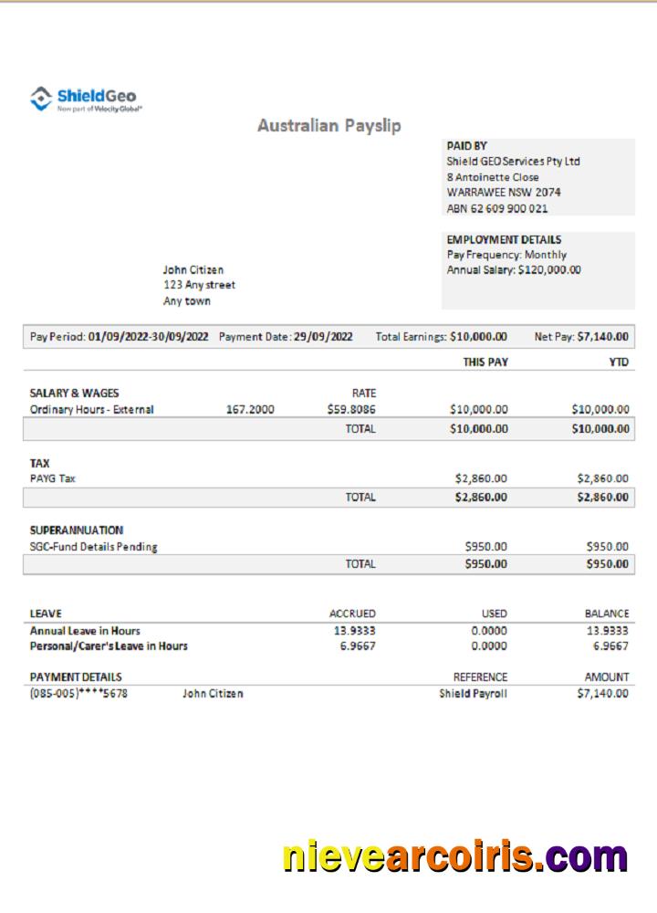 Australia Shield Geo Consulting Company Sample