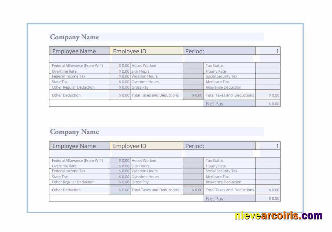 Employee Pay Stub Version 3 PDF And Word Formats Preview