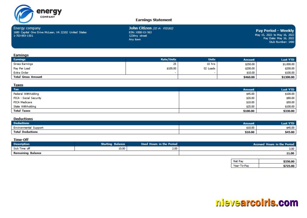 Editable Energy Company Editable Payroll Template In Word And PDF Formats