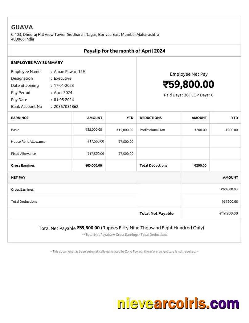 Realistic Guava Payslip Template In Word And PDF Formats.pdf, 1