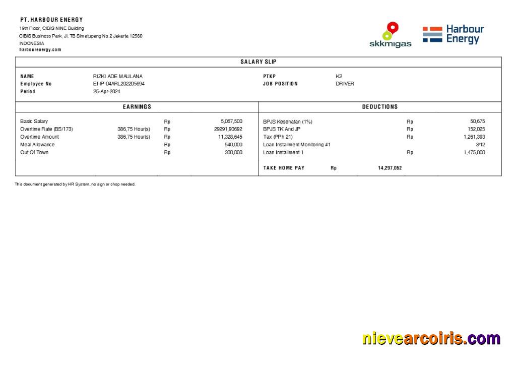 Premium Harbour Energy Salary Slip Template In Word And PDF Formats.pdf, 1