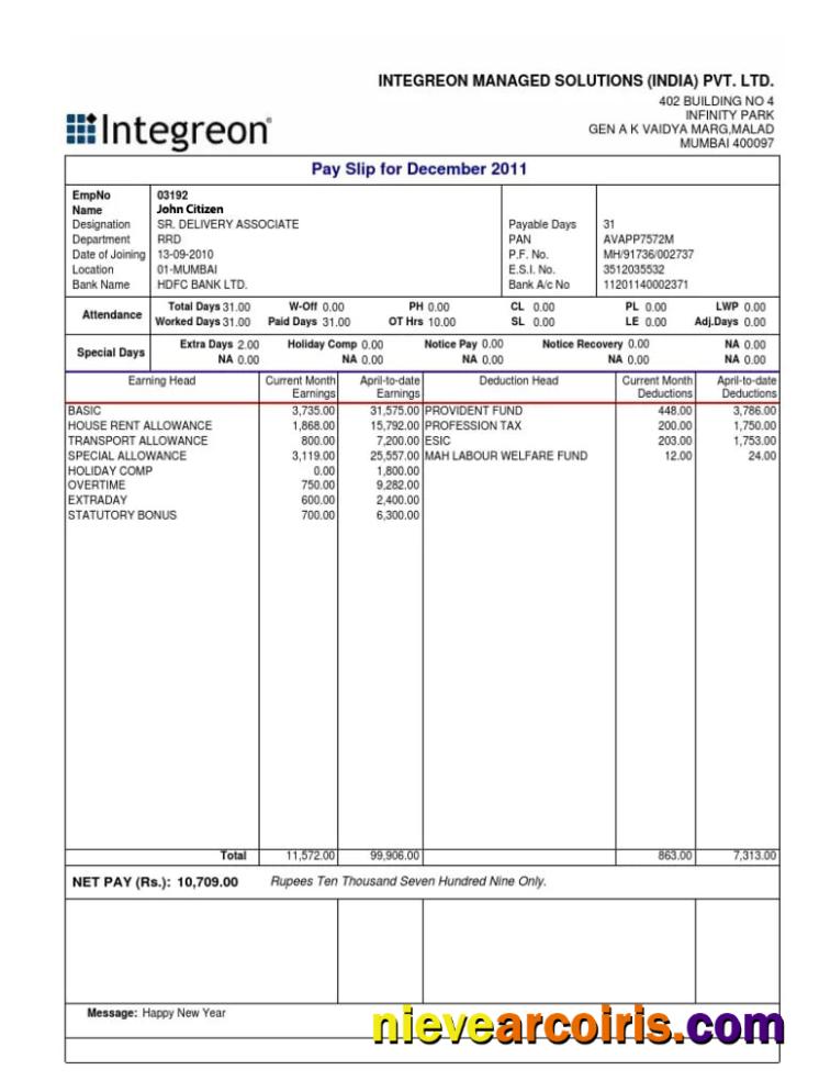 INDIA INTEGRON Managed Solutions Pvt.Ltd Sample