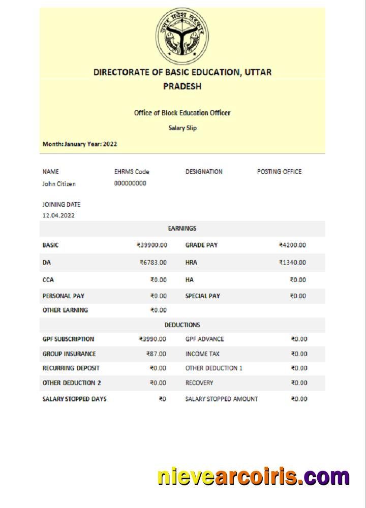 India Directorate Of Basic Education Uttar Pradesh Educational Company Template
