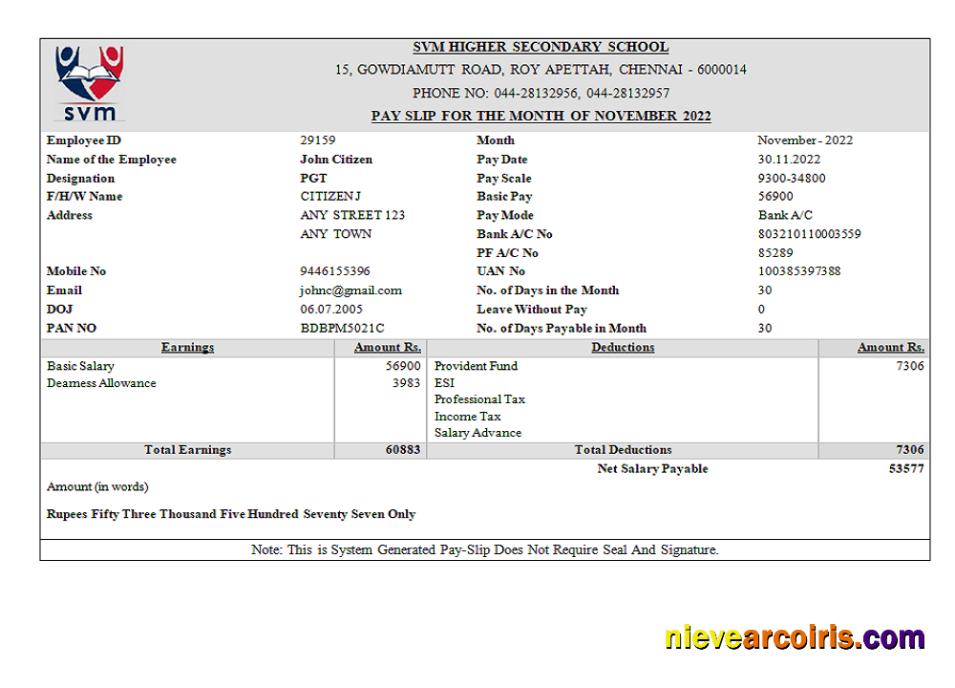 India SVM HIGHER SECONDARY SCHOOL Educational Company Sample