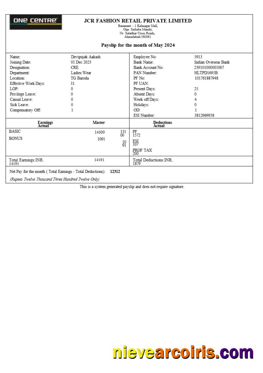Editable JCR Fashion Retail Payslip Template In Word And PDF Formats.pdf, 1