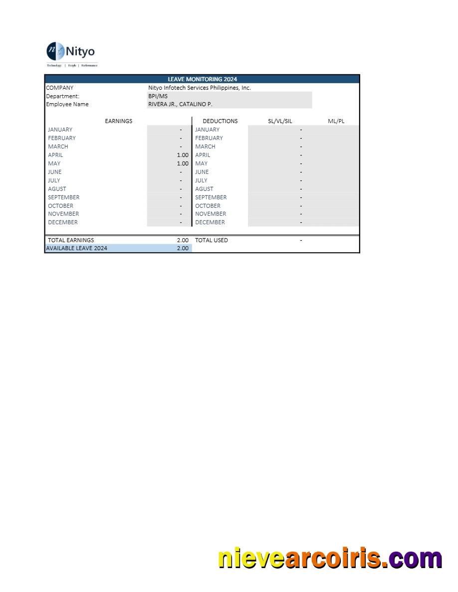 Editable Nityo Infotech Services Philippines Payslip Template In Word And PDF Formats.pdf, 2