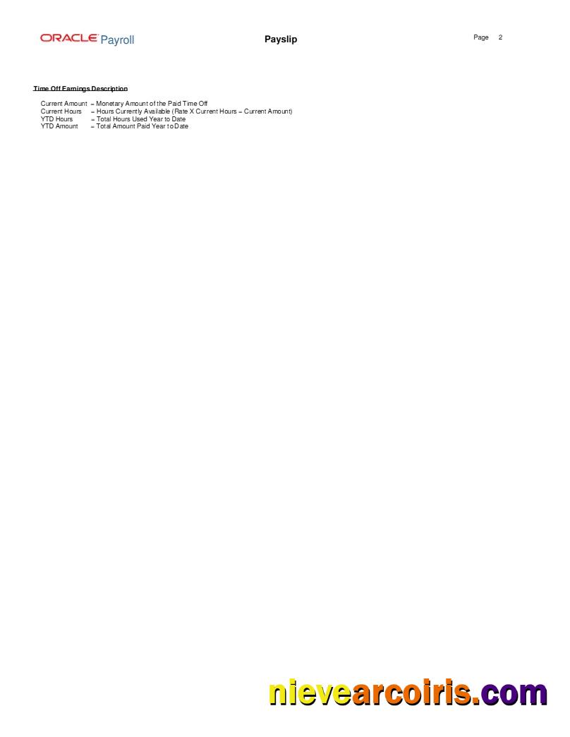 Editable Oracle Payroll Advantage Sales & Marketing LLC Payslip Template In Word And PDF Formats.pdf, 2