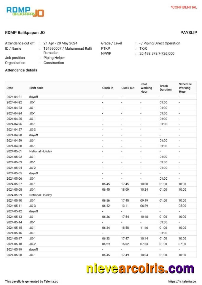 Editable RDMP Balikpapan JO Construction Company Payslip Template In Word And PDF Formats.pdf, 2
