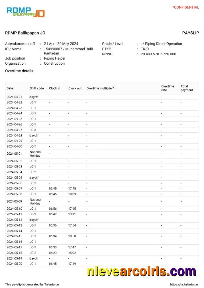 Realistic RDMP Balikpapan JO Construction Company Payslip Template In Word And PDF Formats.pdf, 3