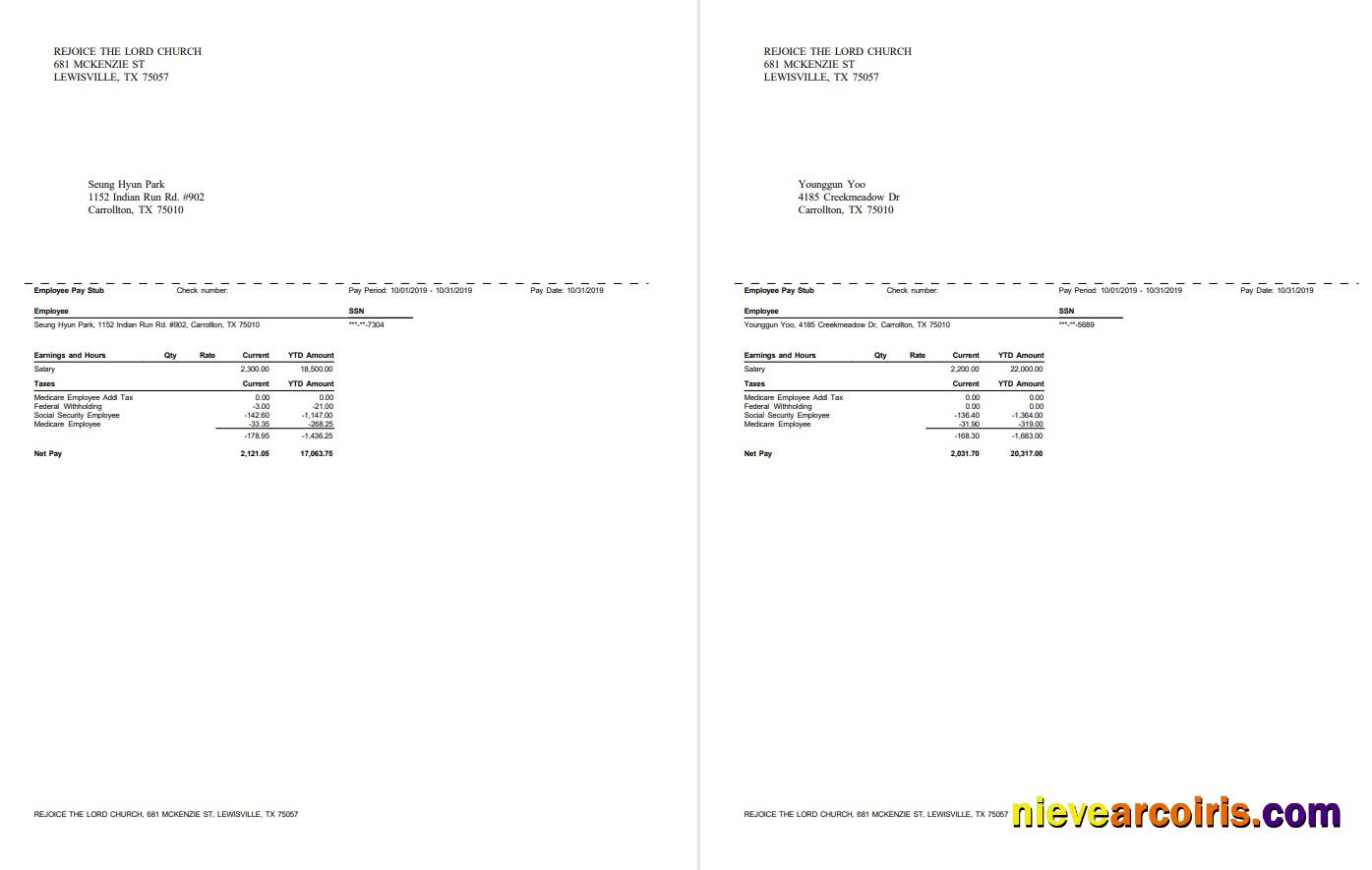 Rejoice The Lord Church Pay Stub In PDf And Word Formats Photolook
