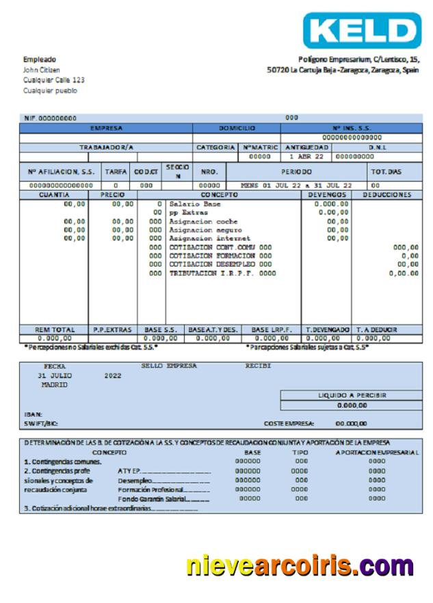 Spain Keld Electronic Company Sample