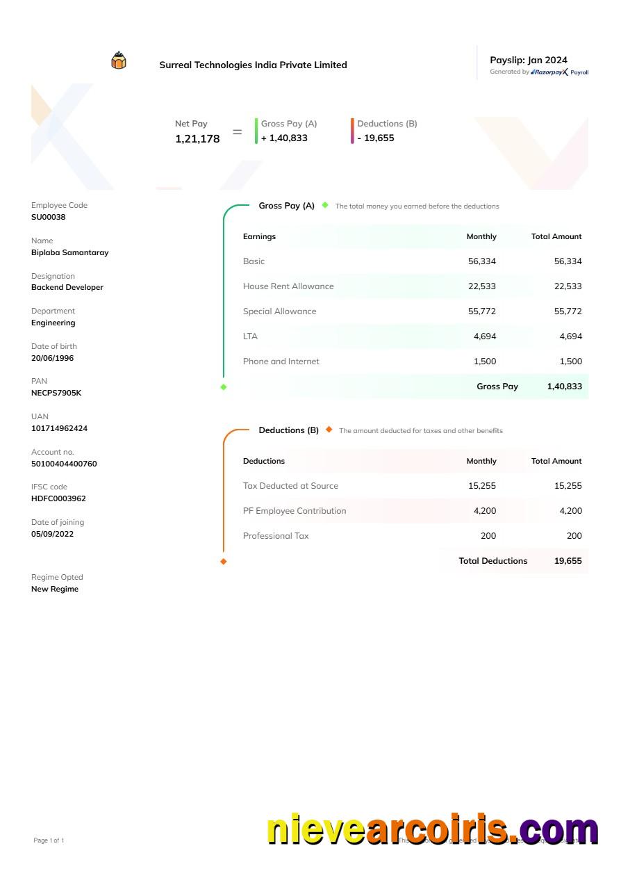 Editable Surreal Technologies India Payslip Template In Word And PDF Formats.pdf, 1
