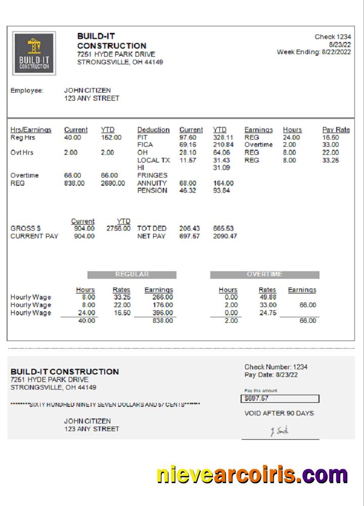 USA Ohio Construction Company Earnings Statement Preview