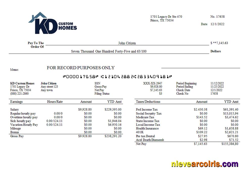 USA Building Company Employee Sheet Preview