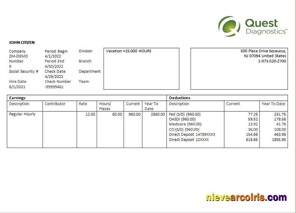 USA Diagnostic Company Employee Sheet Template