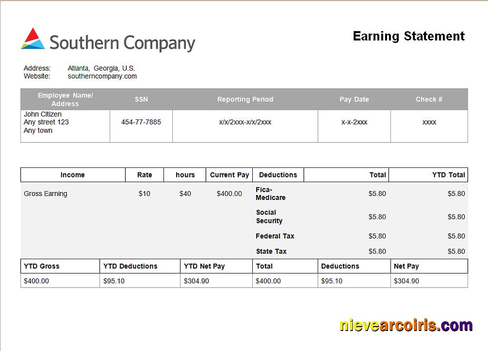Realistic USA Electric Company Employee Sheet Template