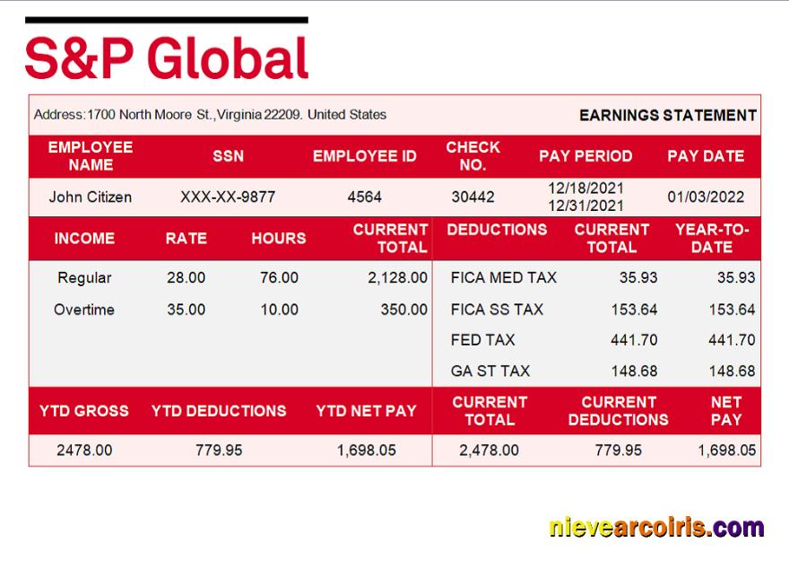 USA Financial Company Earning Statement (2) Sample