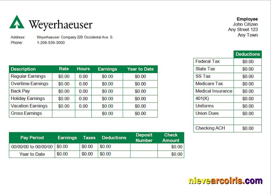 USA Forest And Paper Company Employee Sheet Preview
