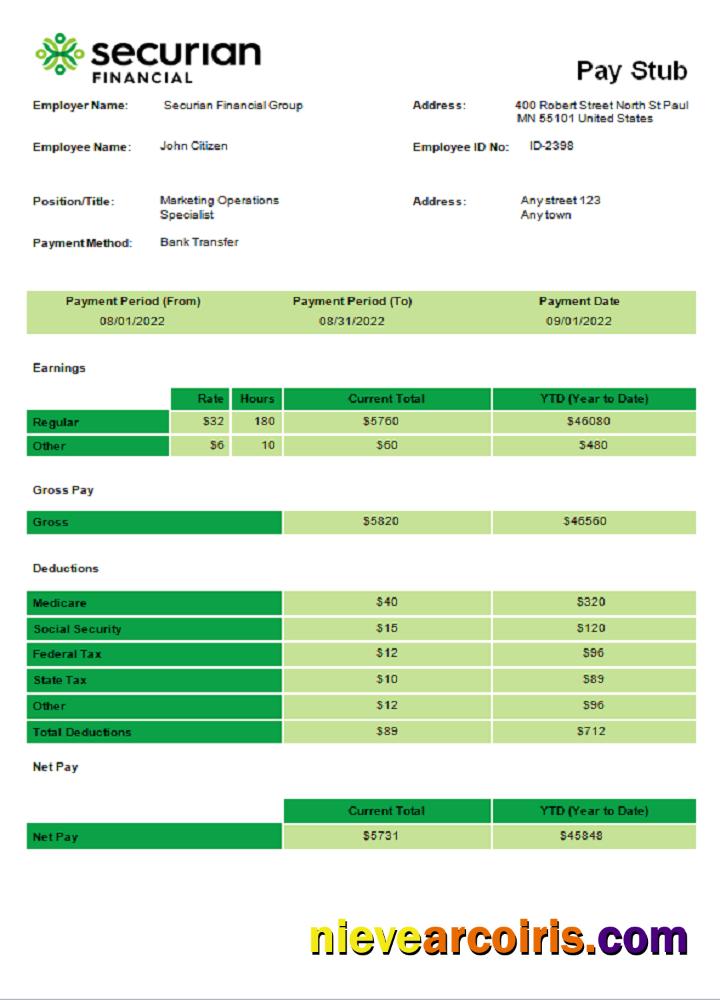 USA Insurance Company Employee Sheet Preview