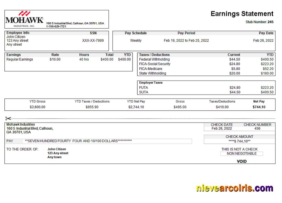 USA Manufacturing Company Earning Statement Preview