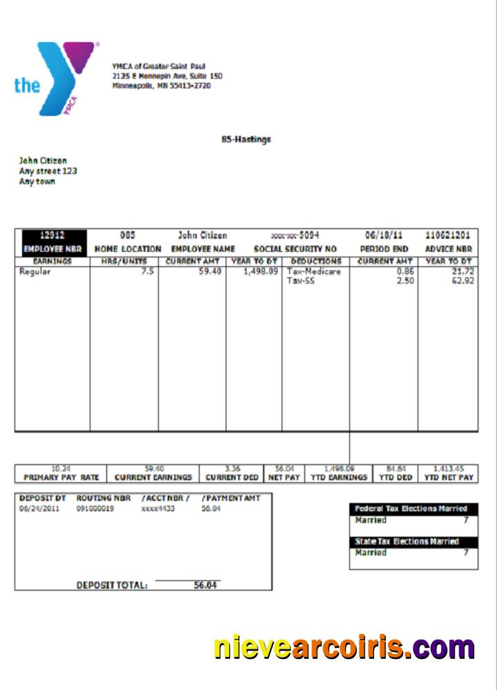USA Social Service Company Employee Sheet Sample