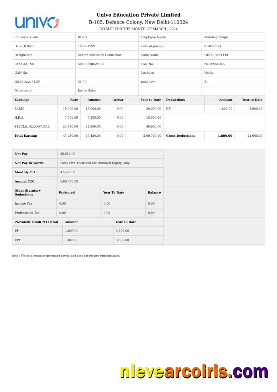 Premium Univo Education Payslip Template In Word And PDF Formats.pdf, 1