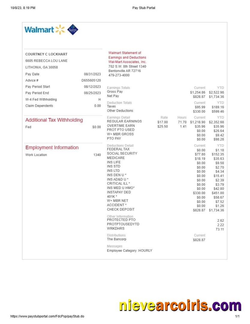 Premium Walmart Statement Of Earnings And Deductions Template In Word And PDF Formats.pdf, 1