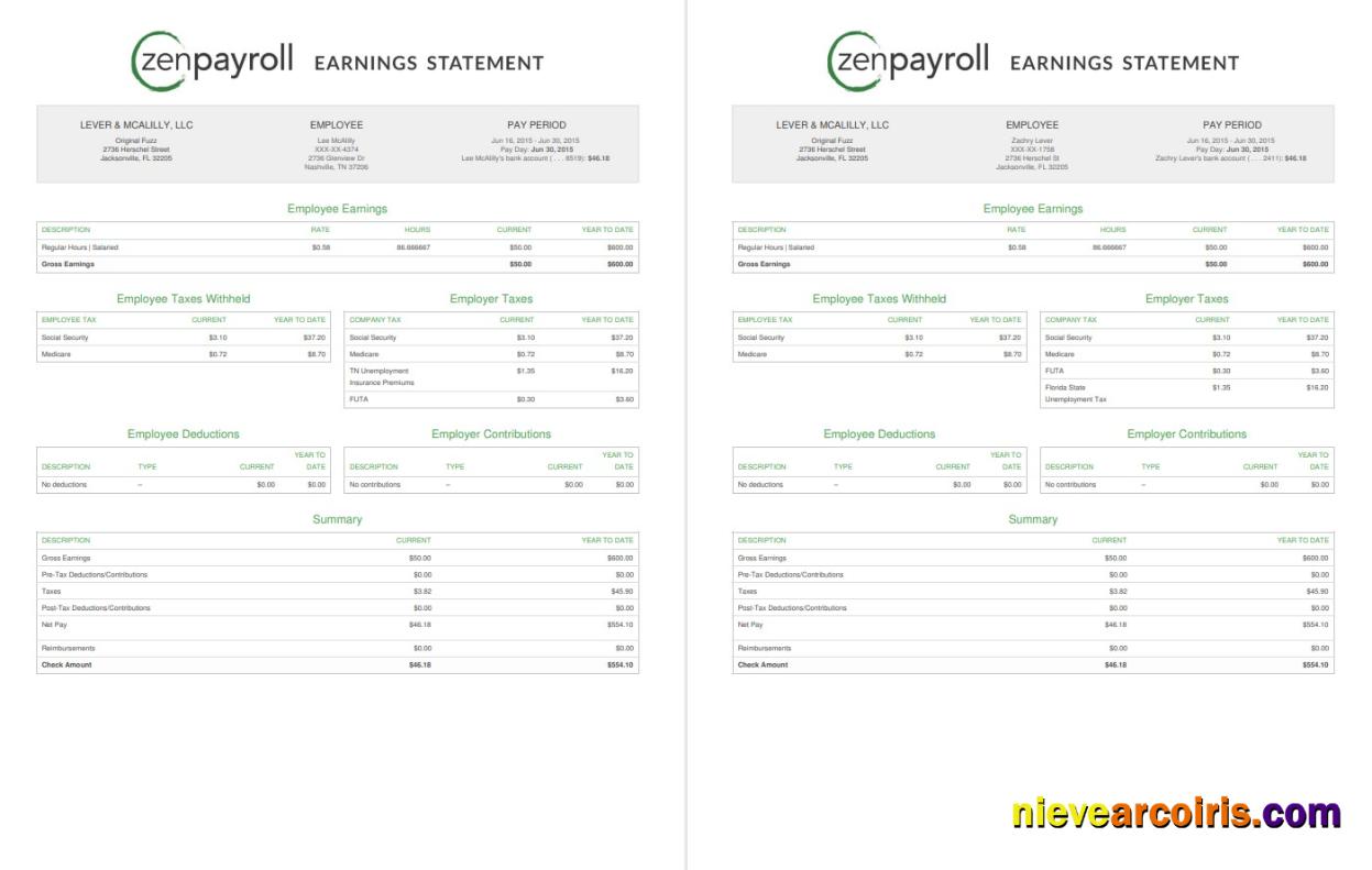 Zenpayroll Earnings Statement Photolook