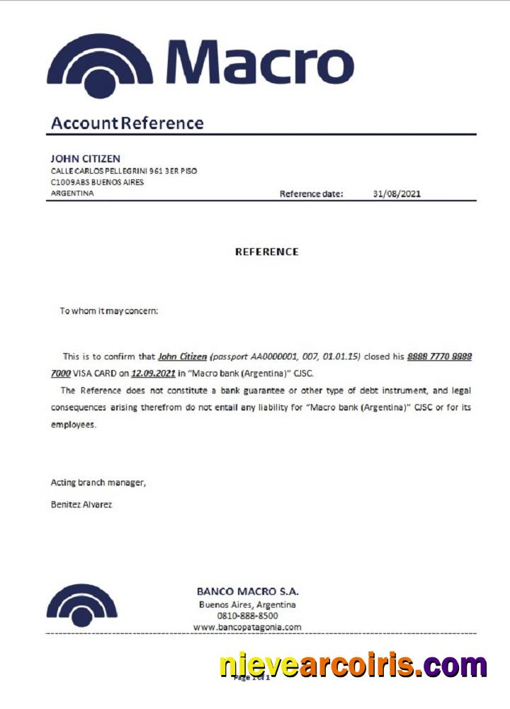 Argentina Banco Macro Closure Reference Preview